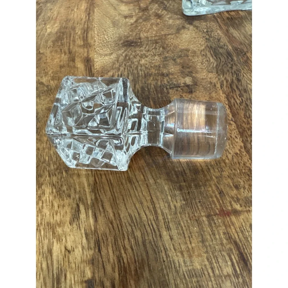 Fostoria Whiskey Decanter Honeycomb Pattern Square Bottle with Stopper